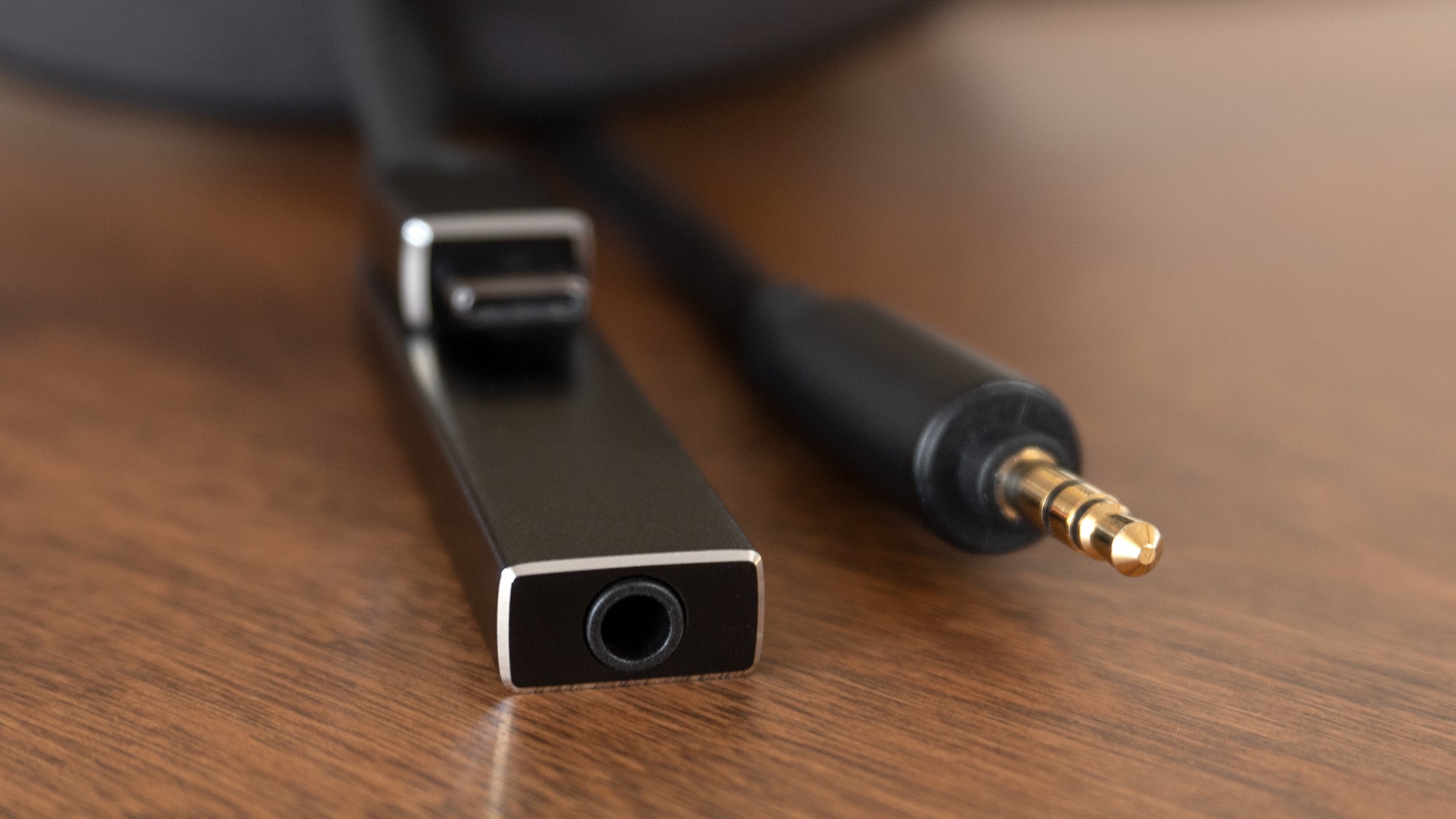 On one end of the THX Onyx is a USB-C connector, while the other features a standard 3.5mm headphone jack.