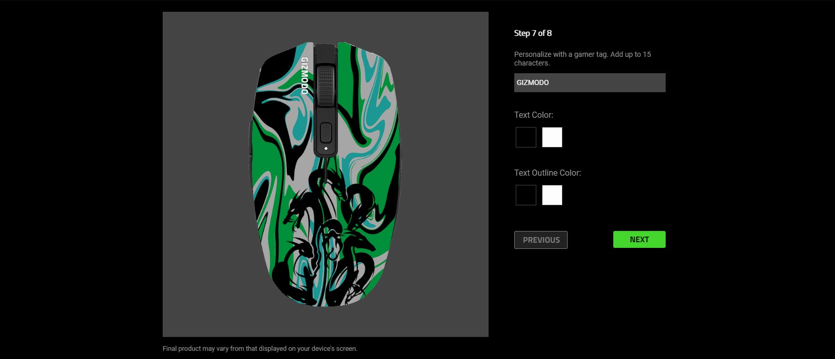I like the idea of customizing the Orochi’s design, but I’m just not sure I’d want to fork over an extra $20 to do so.