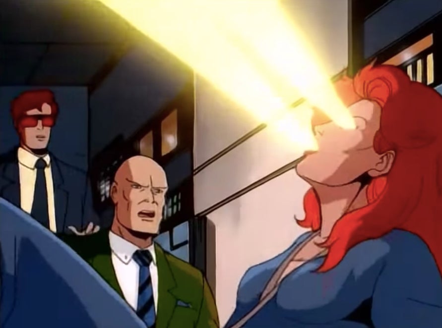 Jean really trying to keep the Phoenix contained.