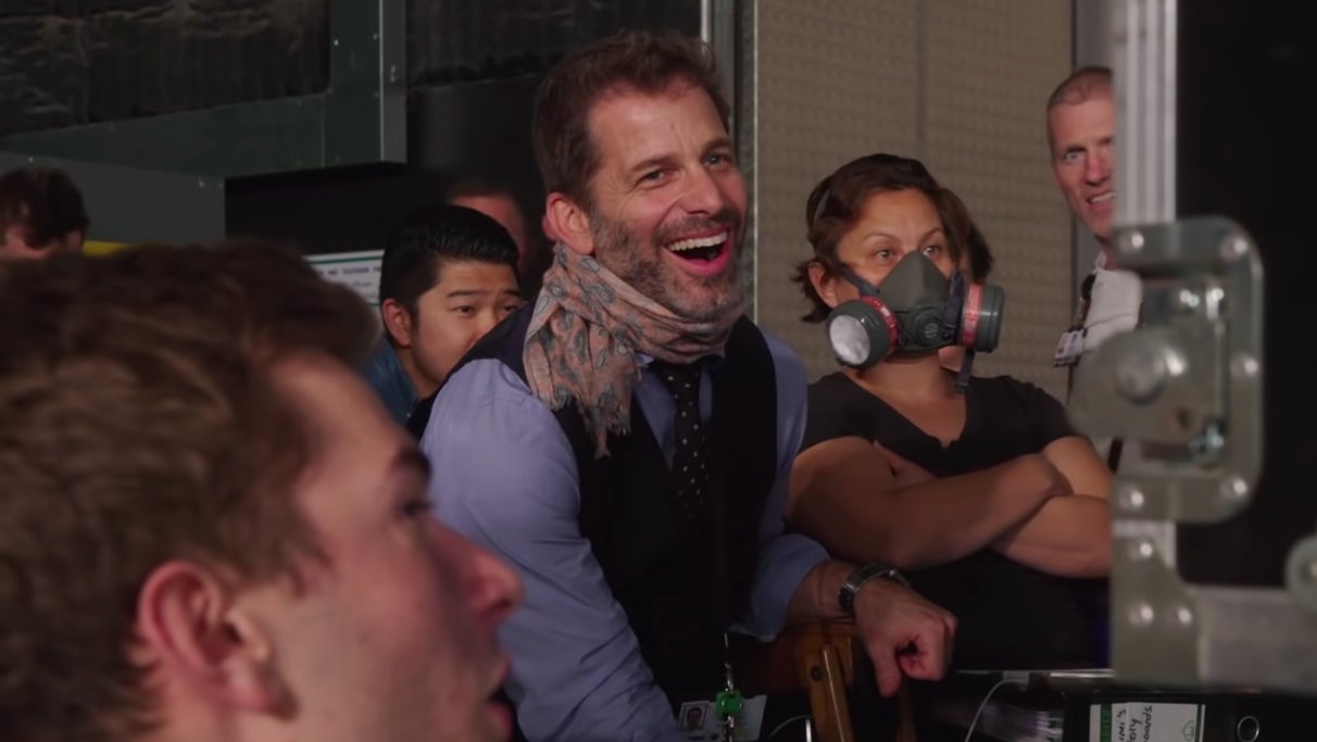 Zack Snyder shooting Justice League.