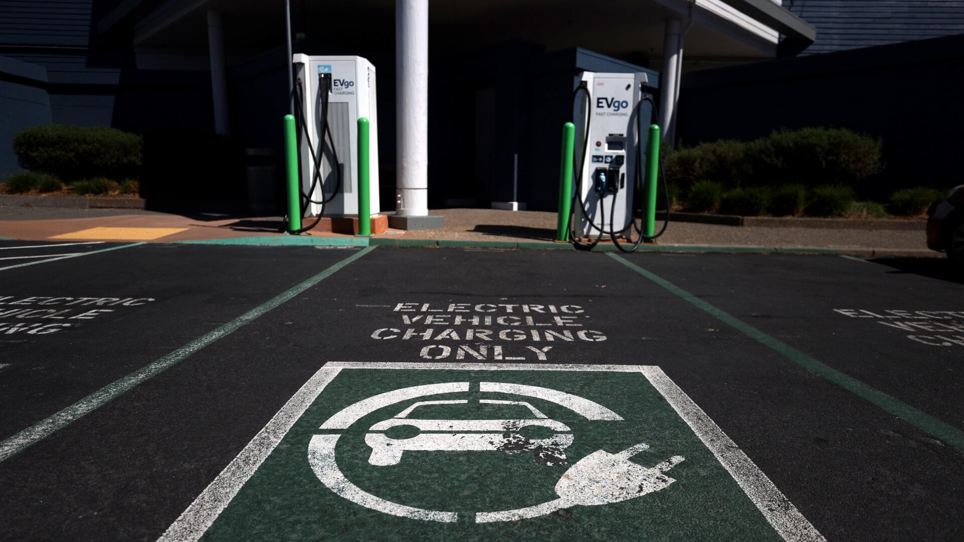 An electric vehicle charging station.