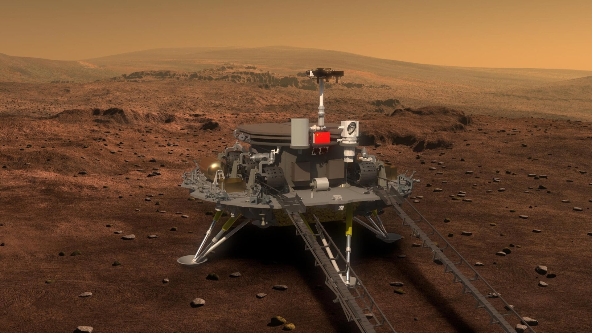Artist’s impression of the Tianwen-1 lander.