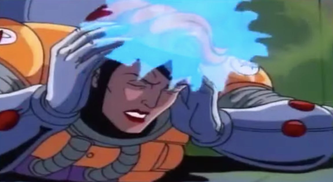 Jean trying to think her way out of a box.