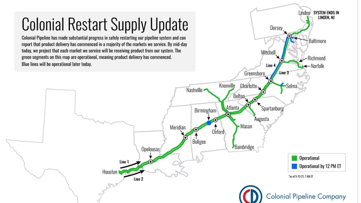 Screenshot: Lucas Ropek/Colonial Pipeline