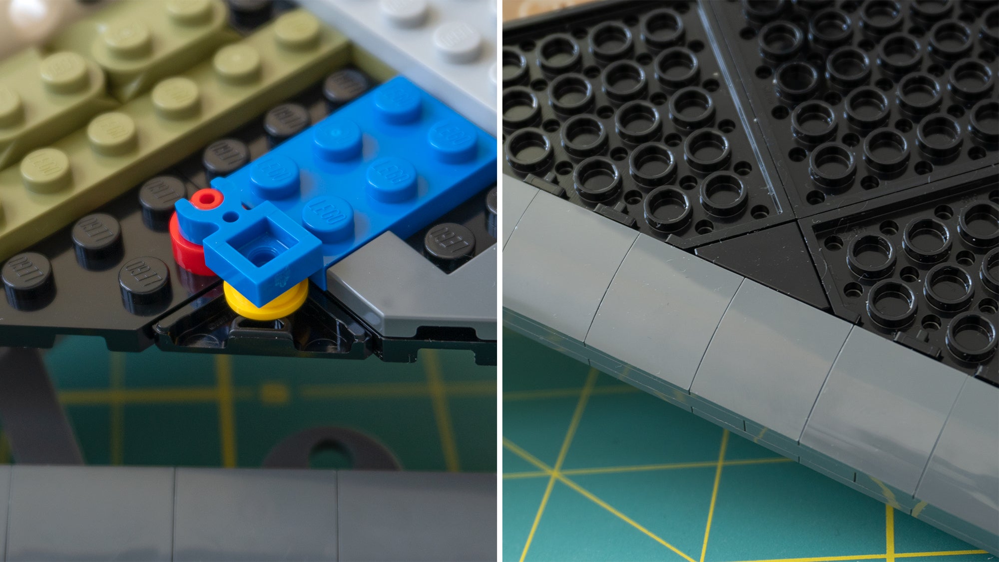 One of the smallest parts in the entire build that allowed a triangular plate to be suspended in place upside-down impressed me the most and reminded me why I’ll probably never be a professional Lego builder.