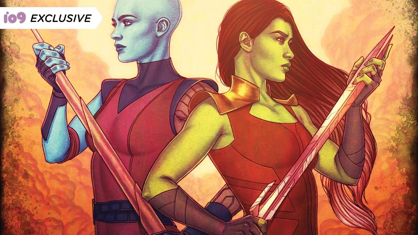 A crop of the cover to Gamora and Nebula: Sisters at Arms by Mackenzi Lee.
