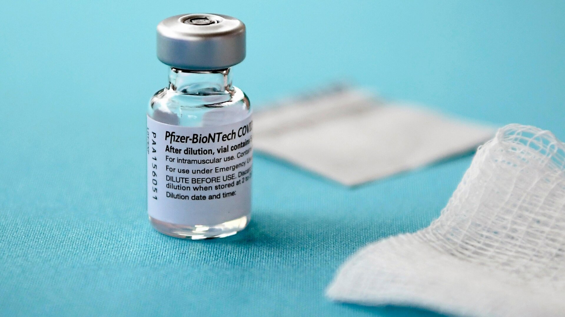 A vial of the Pfizer/BioNTech vaccine