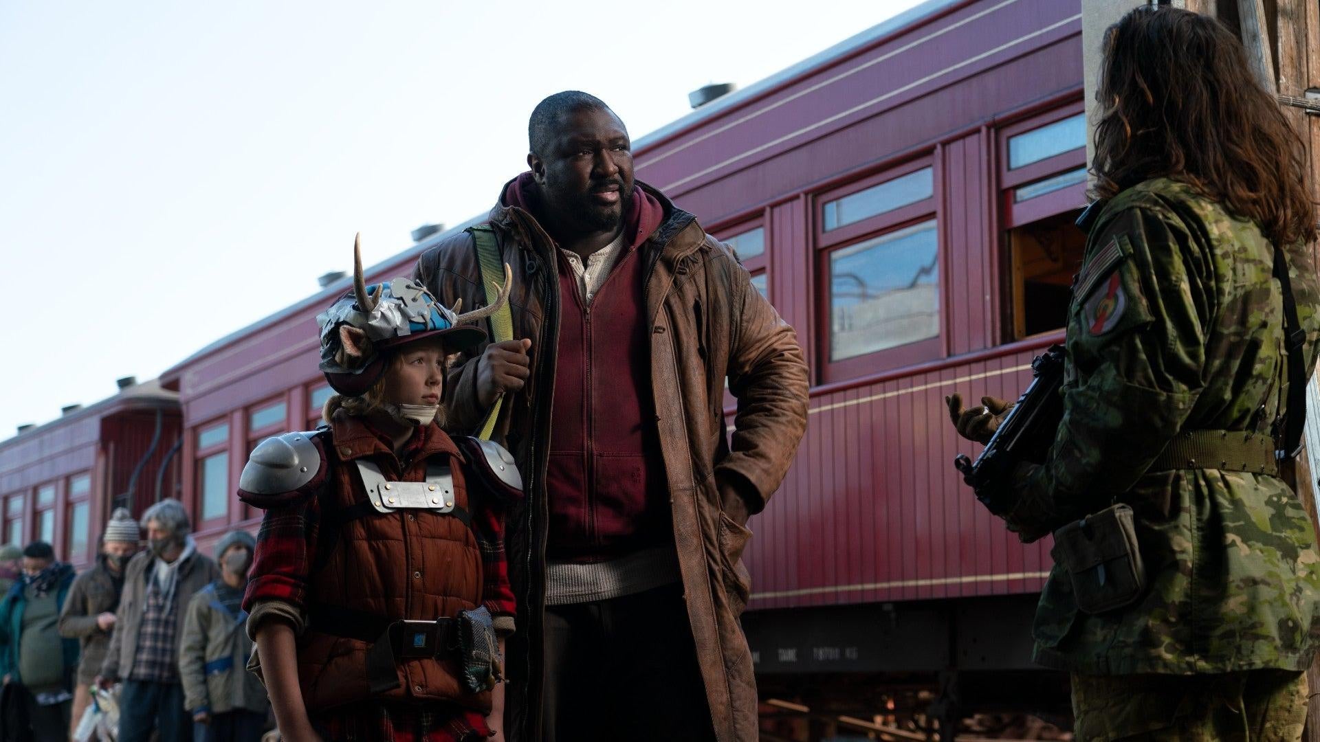 Gus (Christian Convery) and Tommy (Nonso Anozie) in Netflix’s Sweet Tooth.