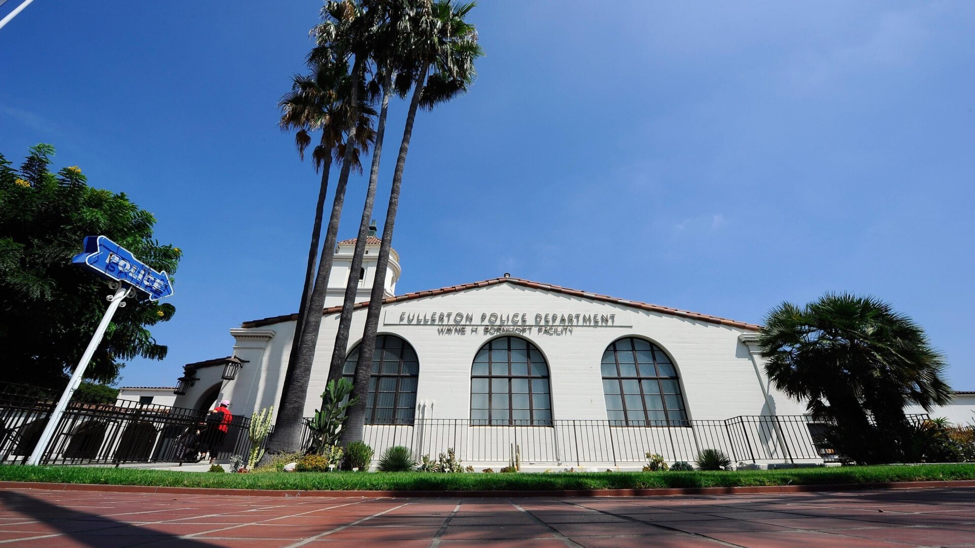The Fullerton, California police department, one of the entities whose records were accidentally leaked by government employees, seen here during a protest against police brutality in 2011.