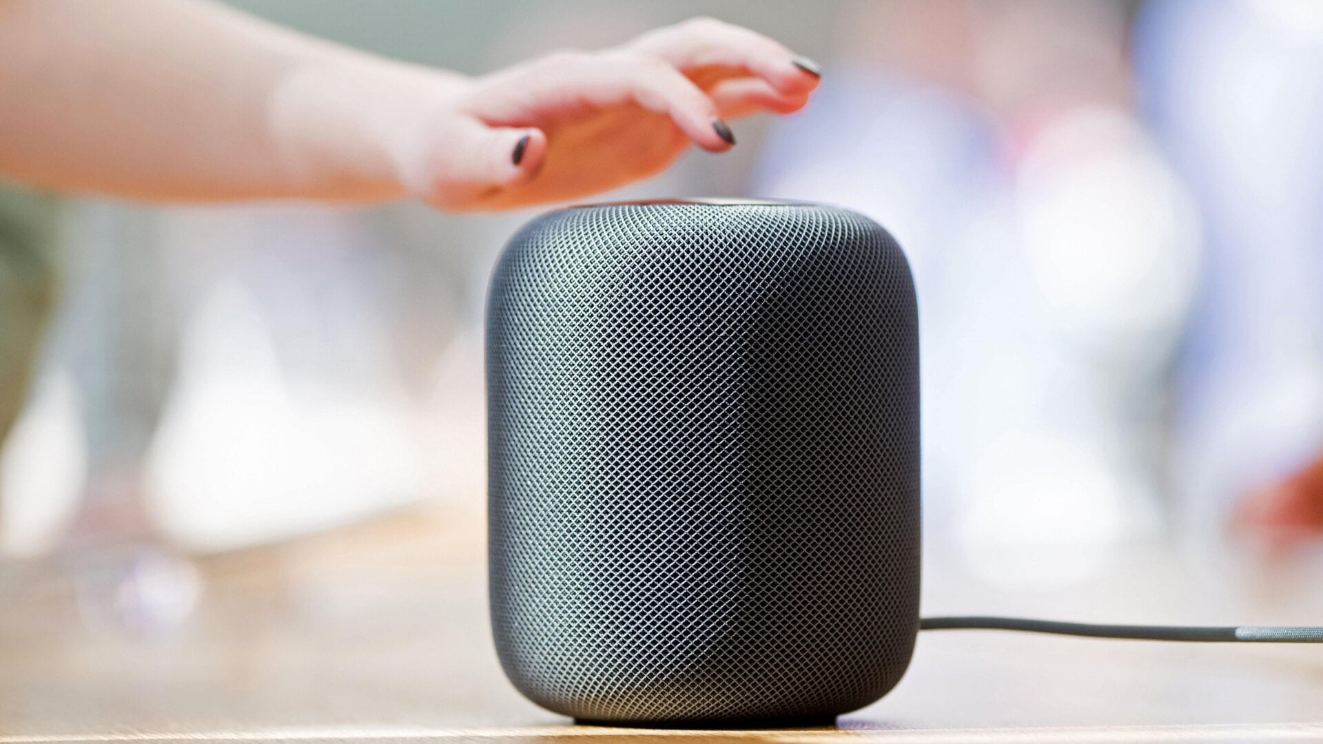 An Apple HomePod speaker.