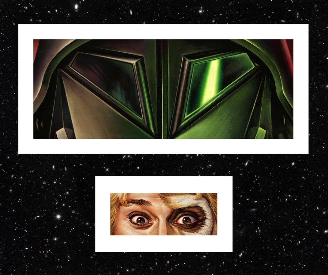 Surrounded by Assholes is oversized at 19" x 8.5", and My Own Best Friend is the traditional 9" x 5" size (both shown above together, for scale).