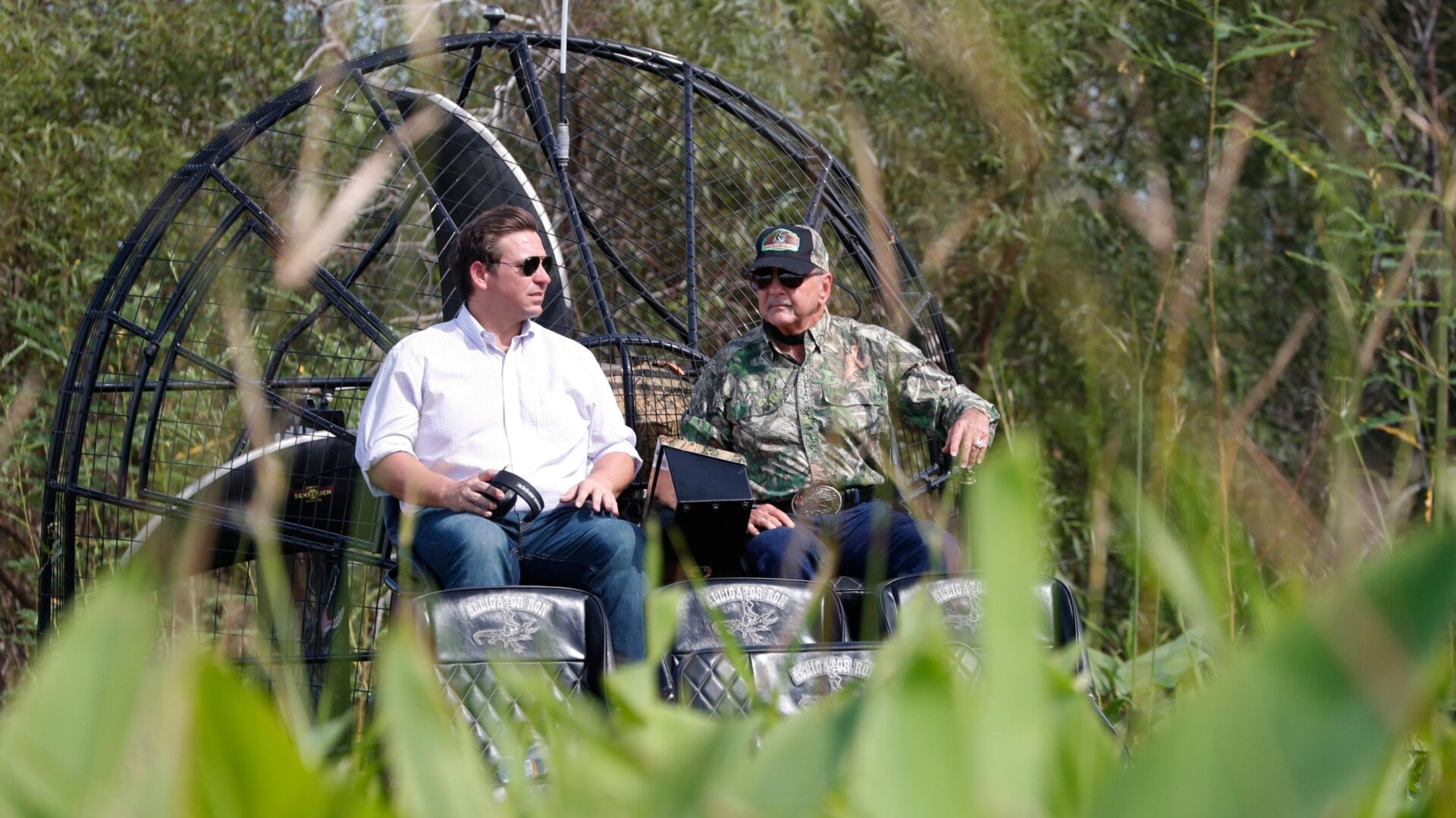 Then-candidate Ron DeSantis takes a tour of the Everglades in September of 2018.