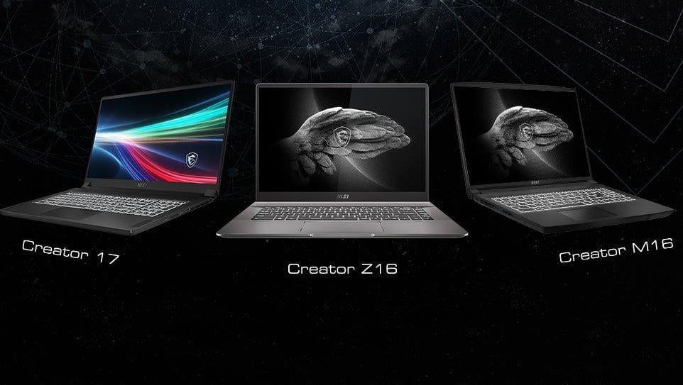 MSI’s lineup of creator-focused laptops. 