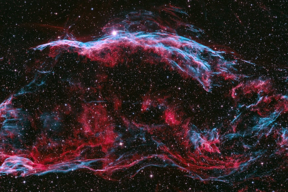 The remnant of a giant supernova explosion.