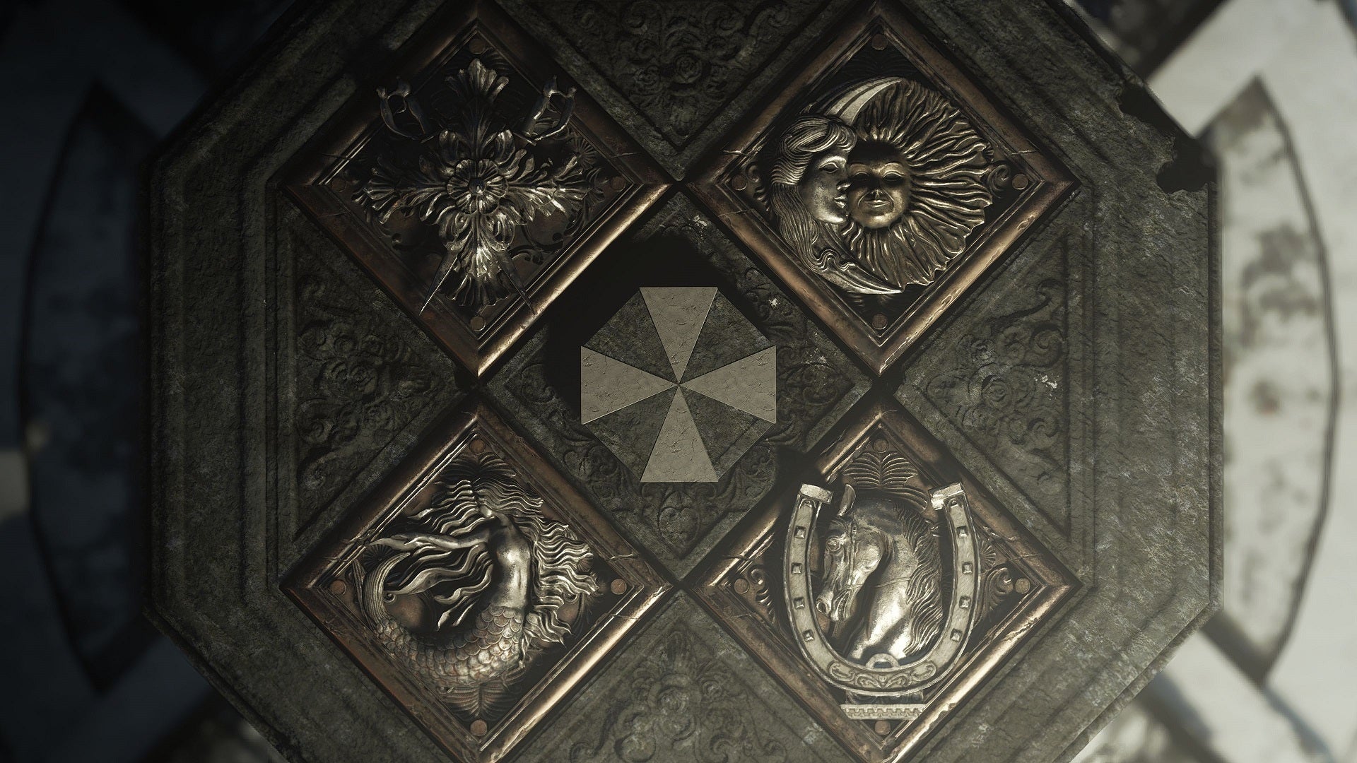 The seals of the Four Lords of the village and the Umbrella logo.