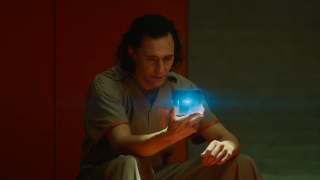 Loki holding one of the TVA’s instances of the Tesseract.
