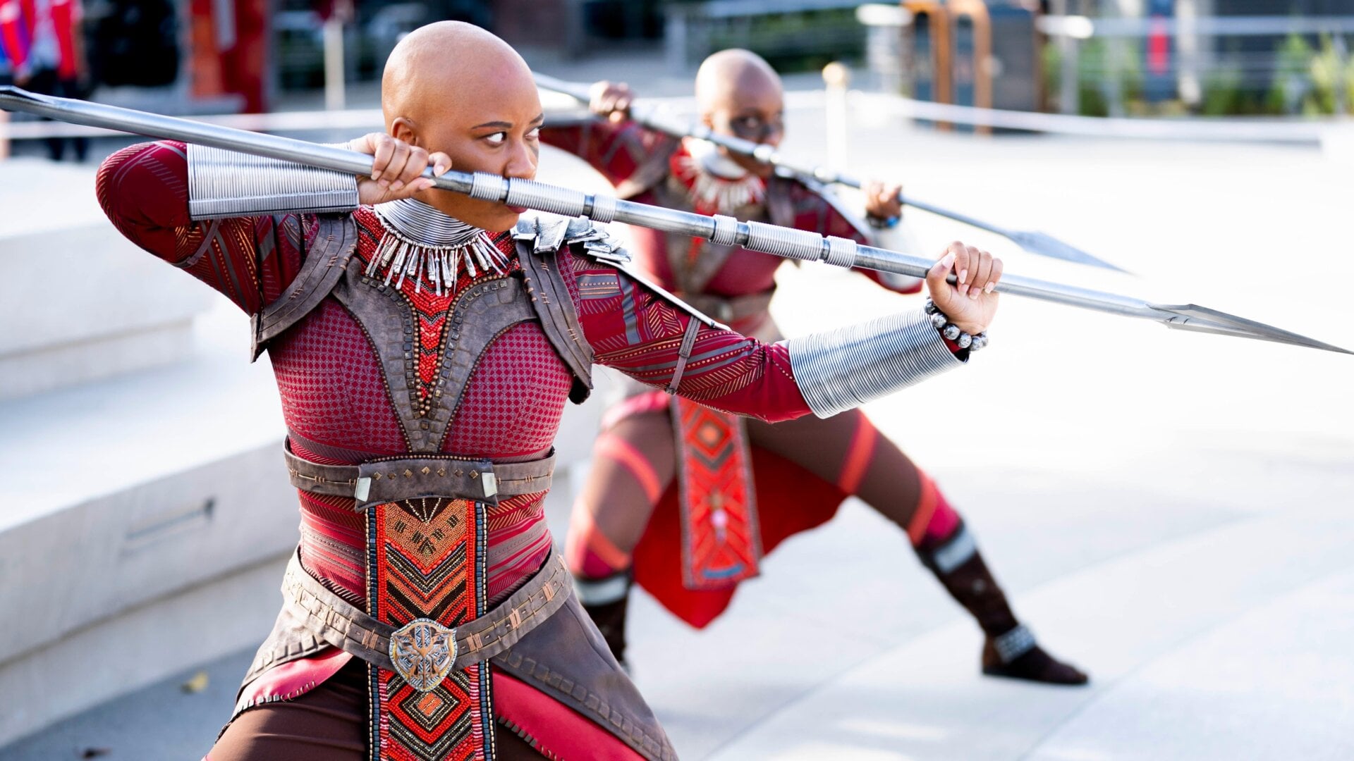 The Dora Milaje take command at the center of campus.