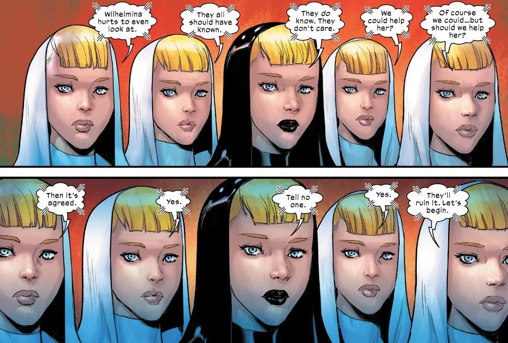 The Five-In-One deciding to reveal the truth to a guest.