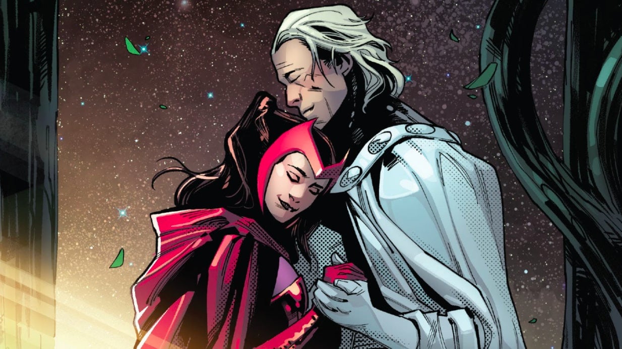 The Scarlet Witch and her adoptive father, Magneto.