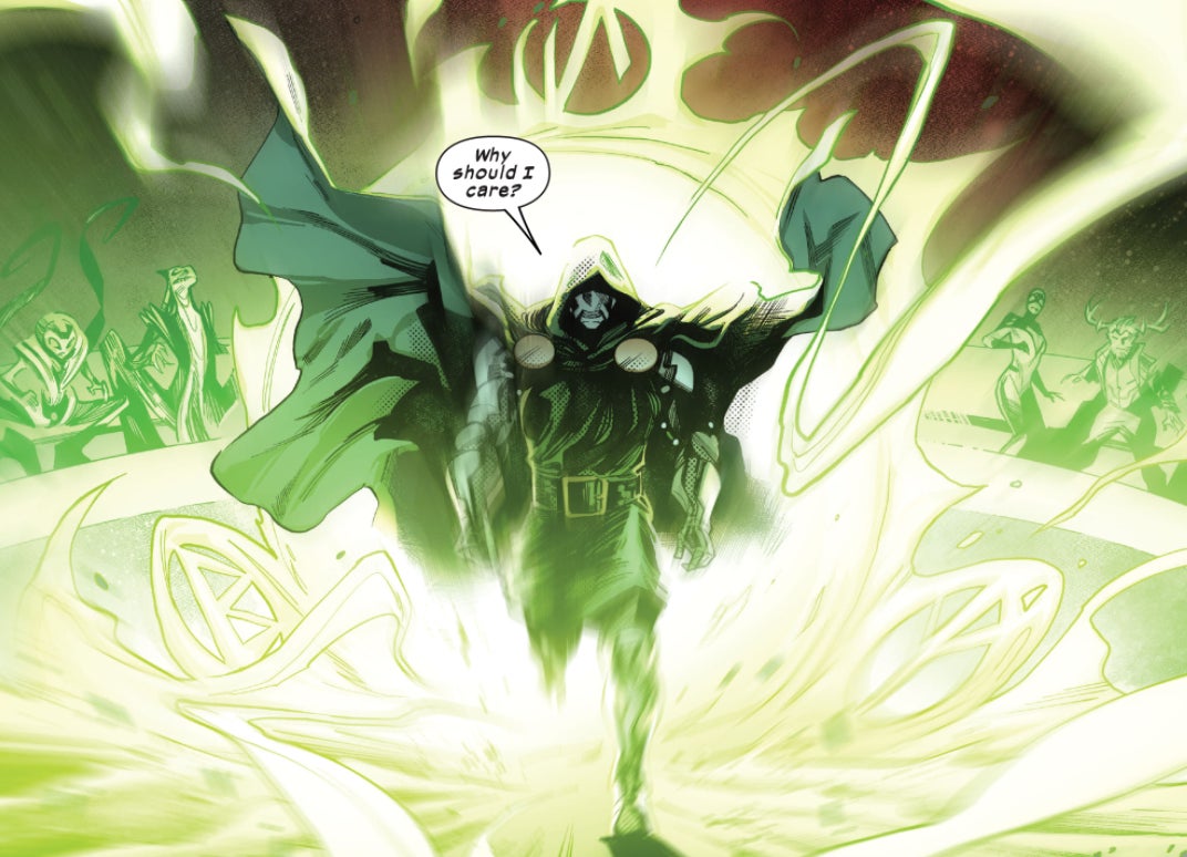 Doom arriving as he pleases.