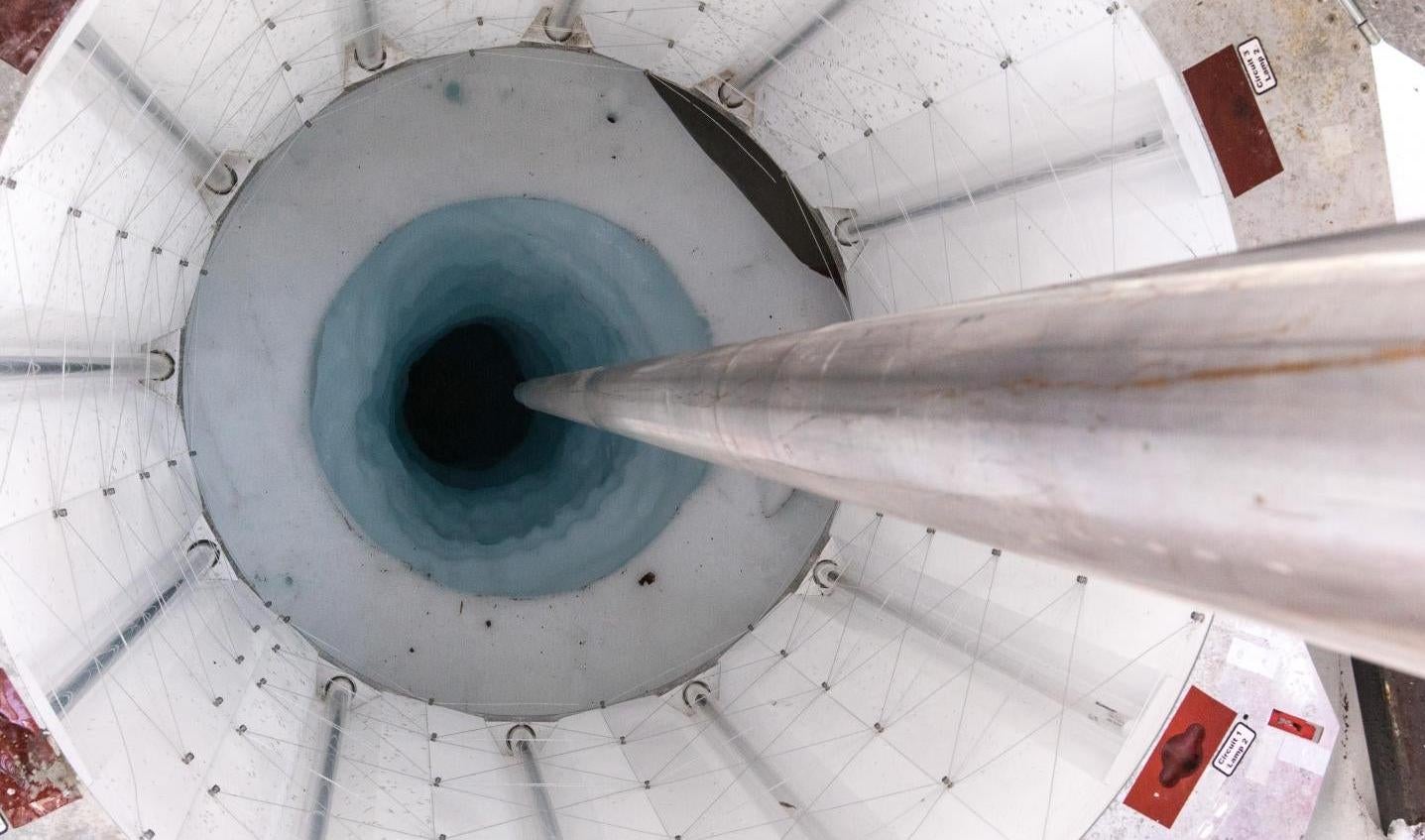 A hot water drill from the SALSA project on Lake Mercer, similar to the one used to bore Lake Whillans.