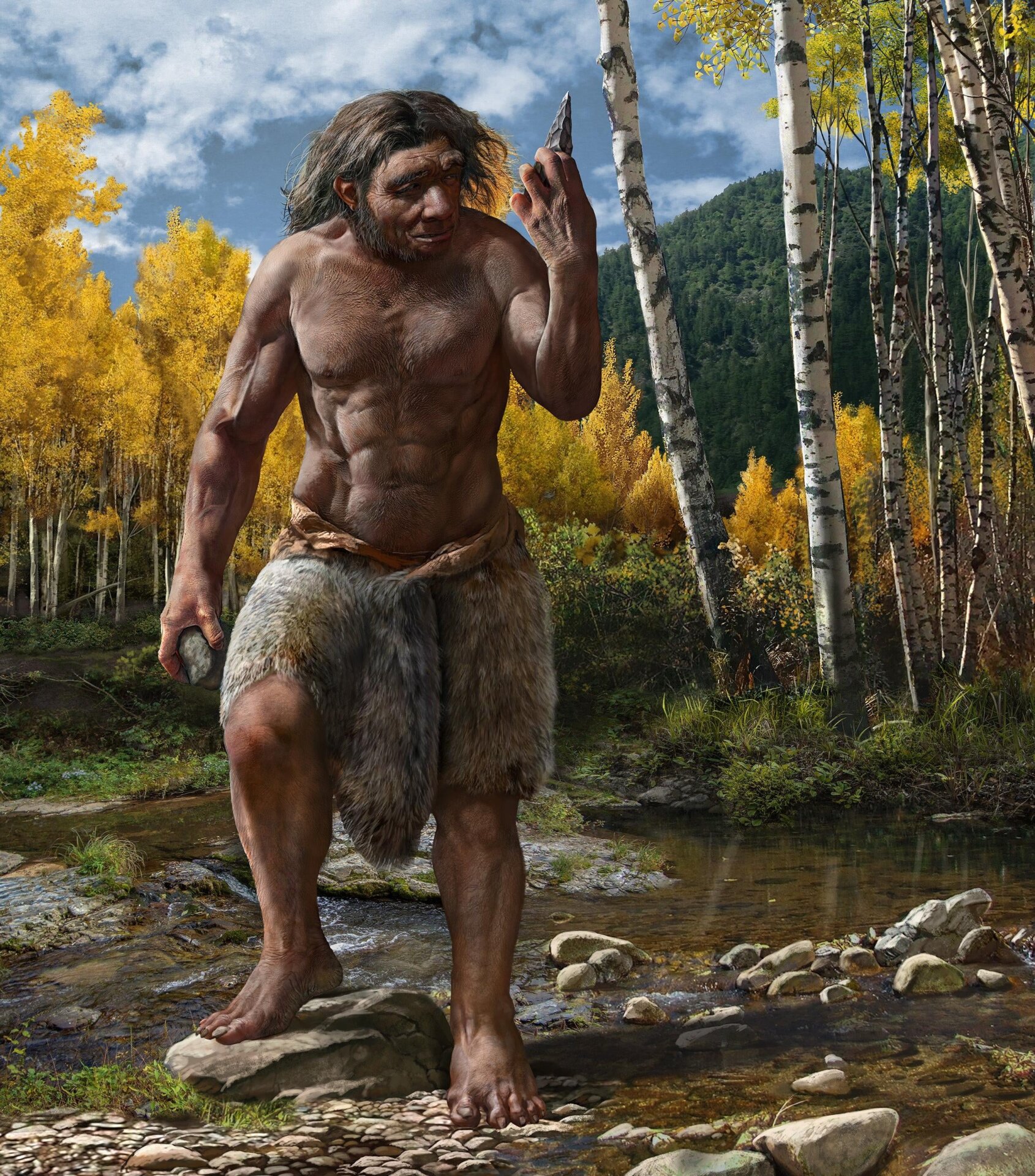 Artist’s imagining of Dragon Man in his habitat.