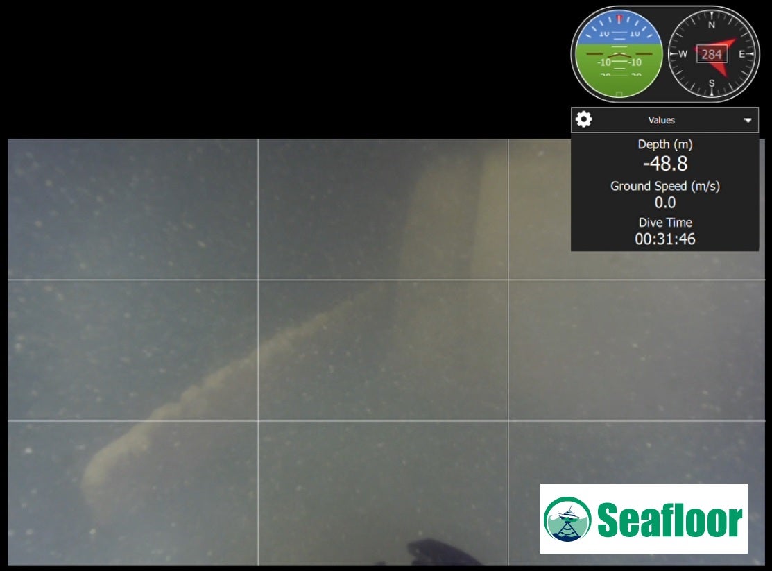 An image of the plane’s tail captured by Seafloor Systems’ sonar imaging.