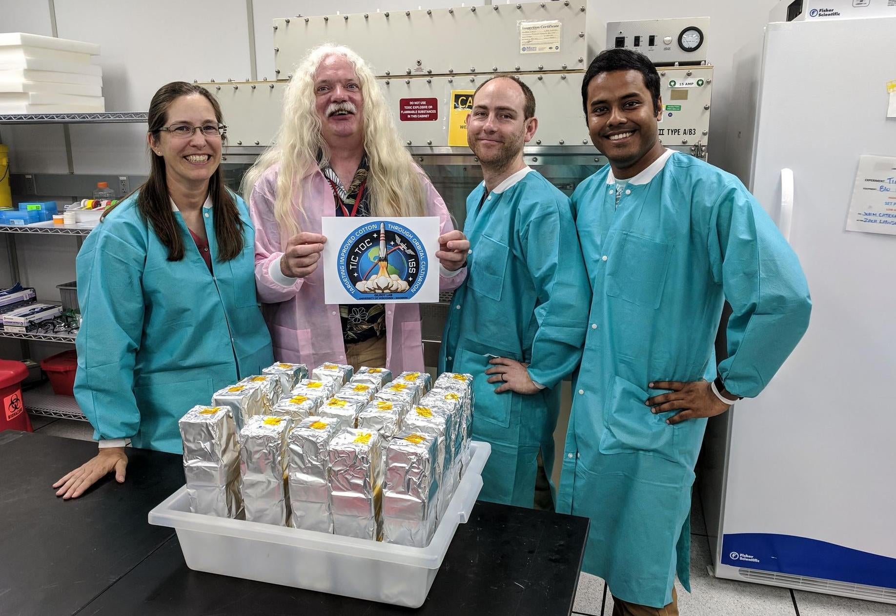 The Gilroy Lab TICTOC team. From left to right: Sarah Swanson, Simon Gilroy, Richard Barker, and Arkadipta Bakshi.