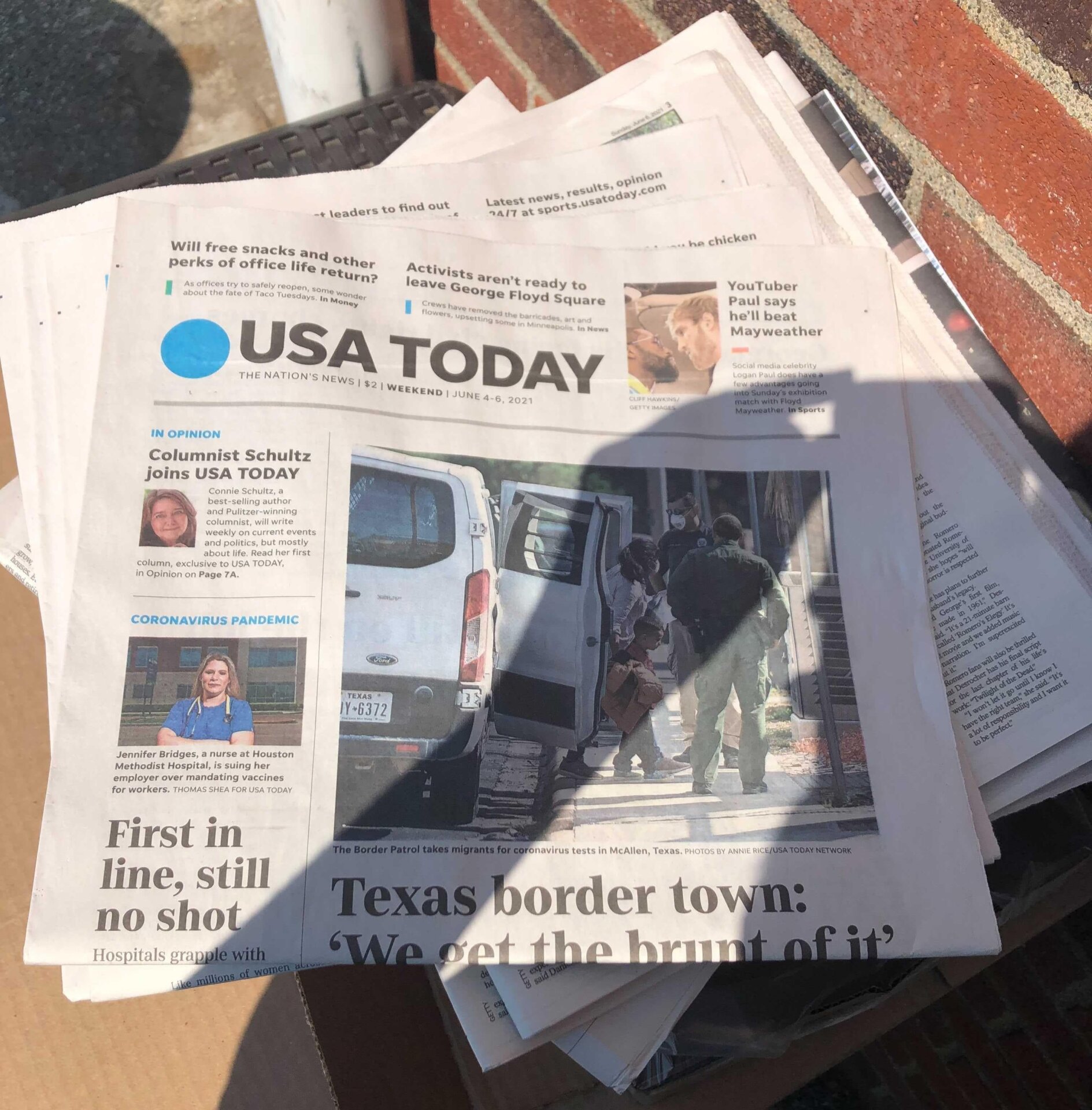 The real cover of the June 4 weekend edition of USA Today.