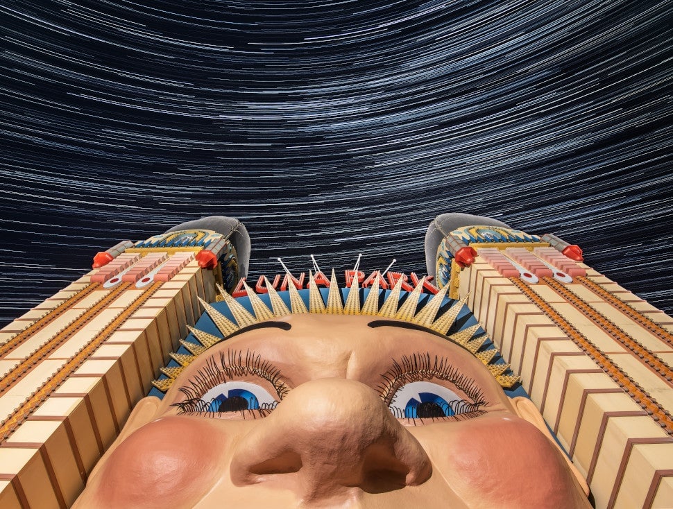 A star-streaked backdrop at the entrance of Luna Park in Sydney, Australia. 