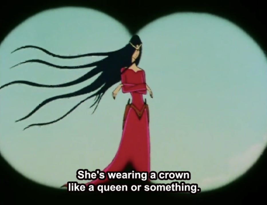 Queen Egoterina spotting the Galaxy Express 999.
