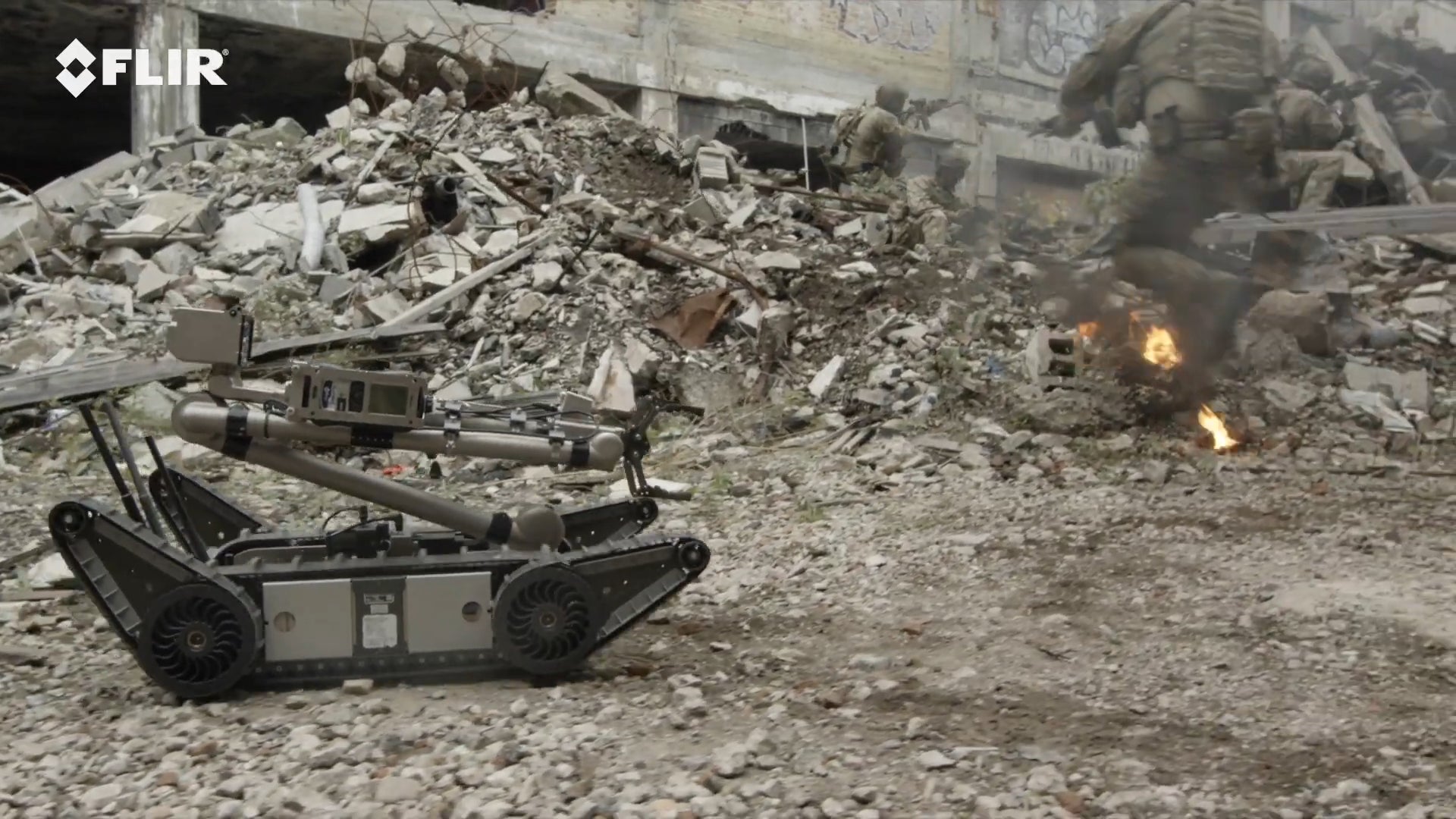 The FLIR PackBot, as seen here in promotional footage uploaded by Teledyne Flir to YouTube.