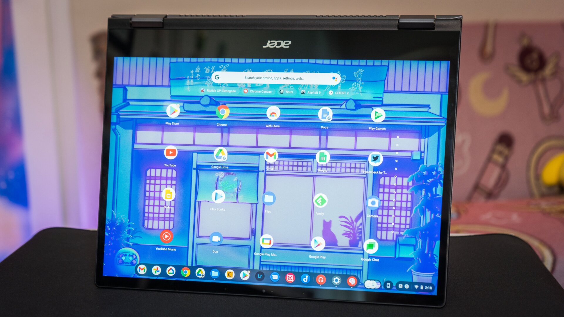 The Chromebook Spin 713 can flip over into tablet mode, at your discretion. 