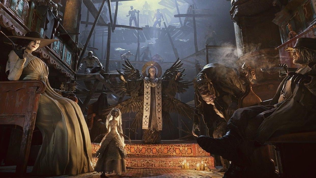 Mother Miranda and the Four Lords of the village from Resident Evil Village.
