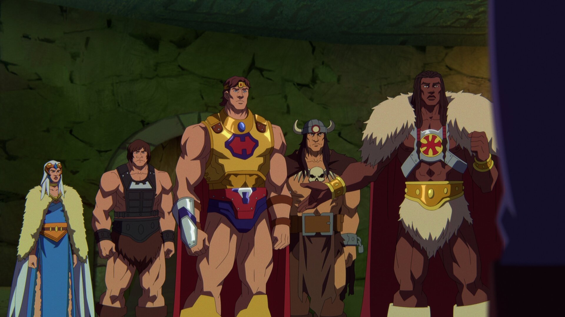 The historic heroes of Masters of the Universe: Kuduk Ungol, Wun-Dar, He-Ro, Vikor, and King Grayskull.