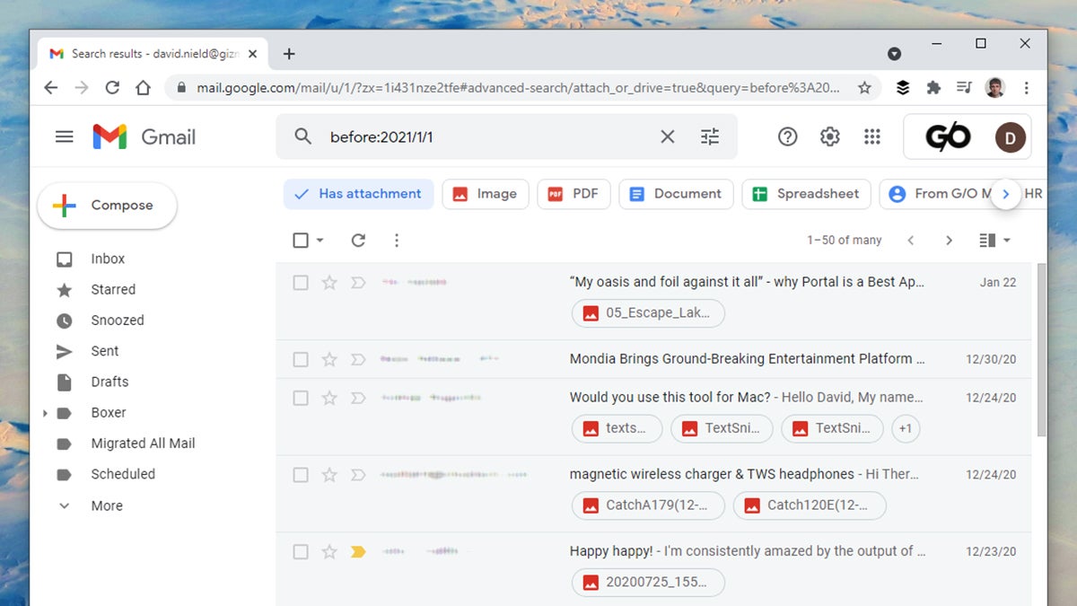Screenshot: Gmail