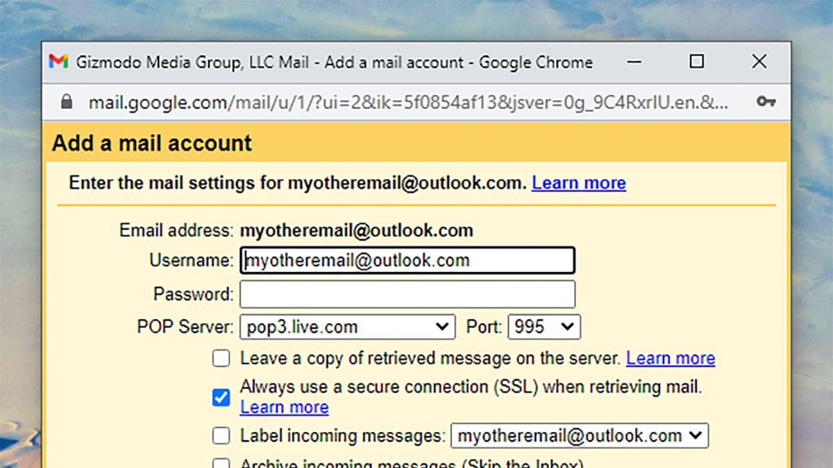 Screenshot: Gmail