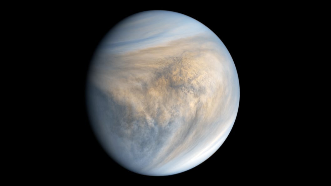 Venus imaged in ultraviolet by Akatsuki in 2016.