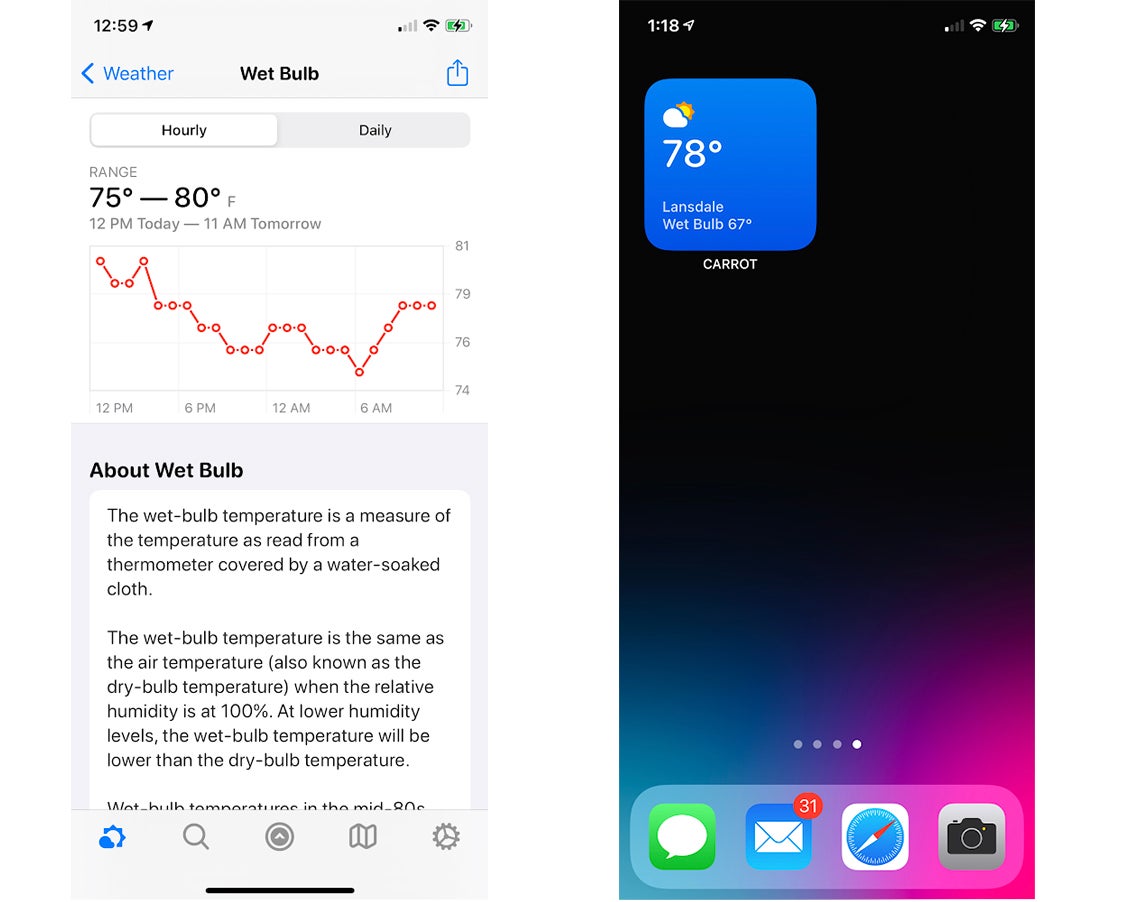 Screenshot: Carrot Weather/Brian Mueller