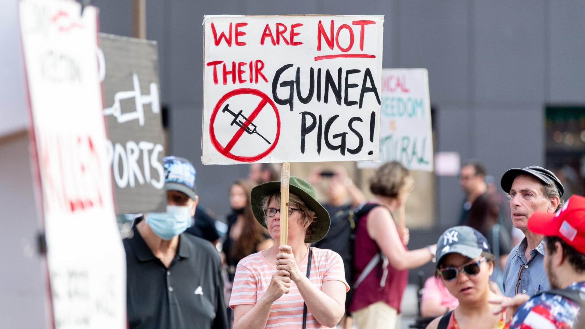This is a protest at a Foo Fighters concert. I wish I was making this up.