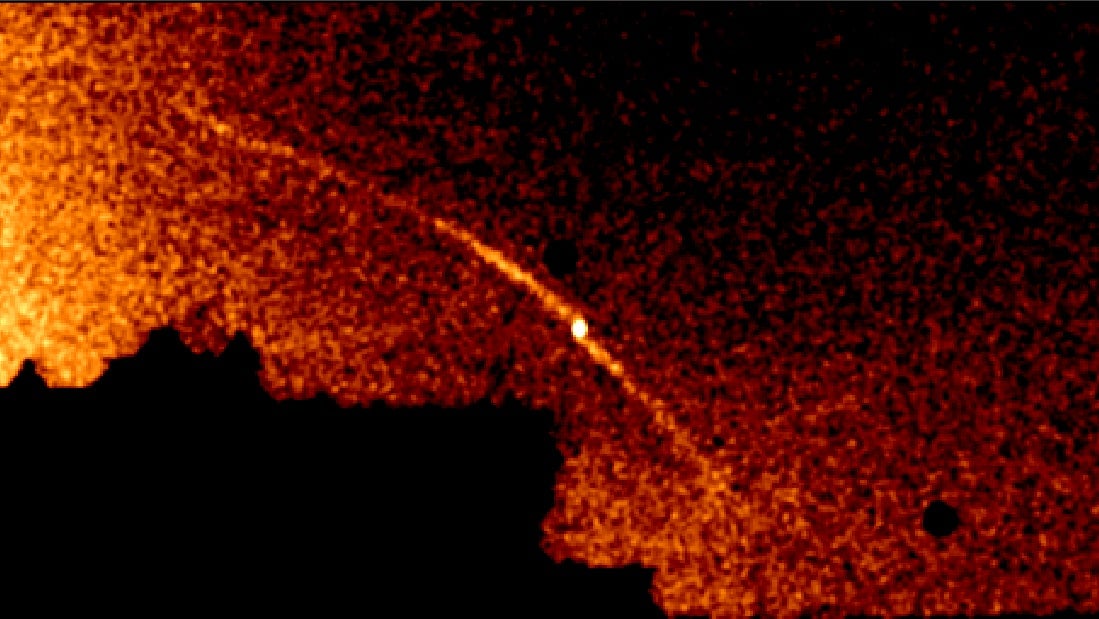 Palomar 5 and its tidal tails, seen here using DECaLS data.