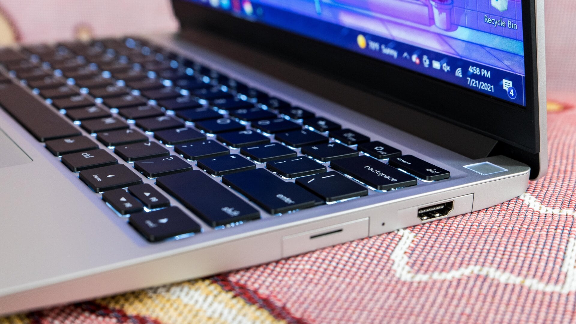 The Framework laptop as it appears once the expansion packs are slotted in.