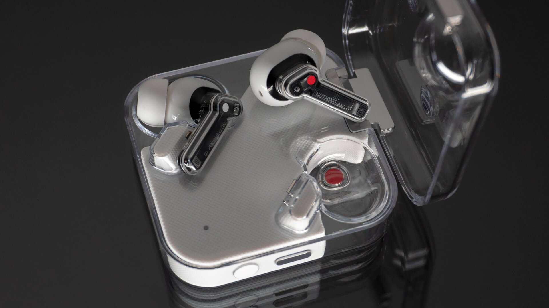 There’s a gratuitous use of clear plastic on the ear (1) charging case (you better keep your buds clean), but it works well and ensures you won’t ever leave the house with an empty case.