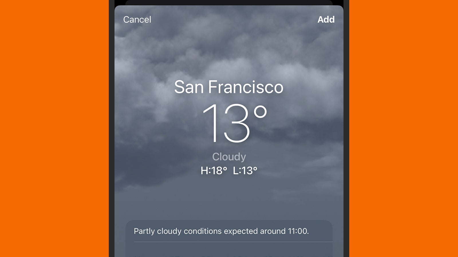 The animated Weather backgrounds won’t appear on all devices.