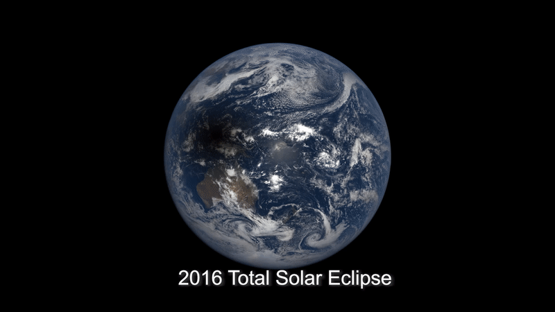 EPIC has captured several eclipses traveling across Earth’s face.