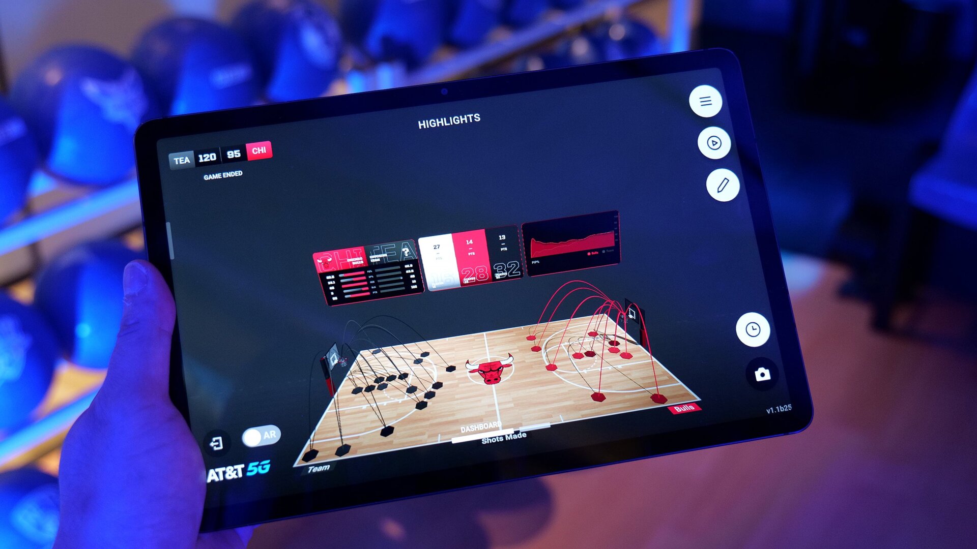 Here’s an example of how the Chicago Bulls are looking to enhance the in-stadium experience by using 5G to track live stats on your phone. 