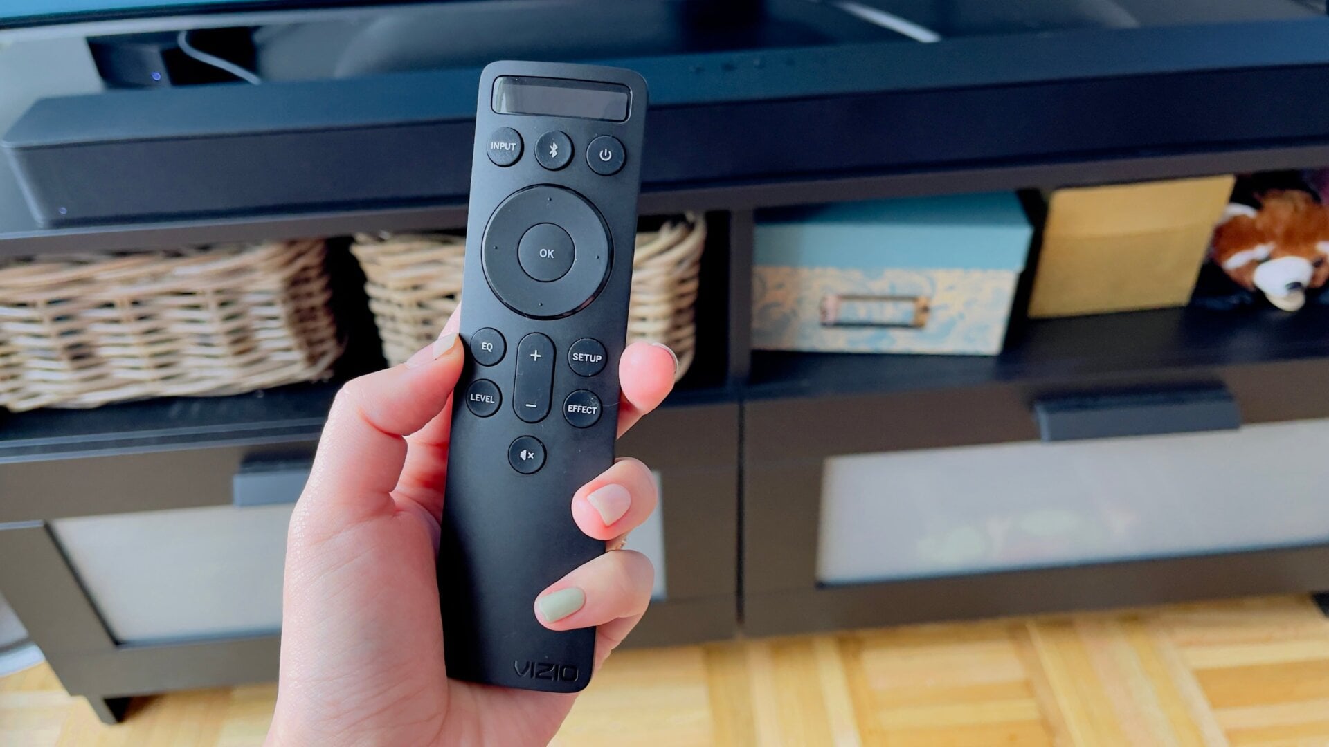 The Vizio remote isn’t anything special, but makes controlling presets easy.