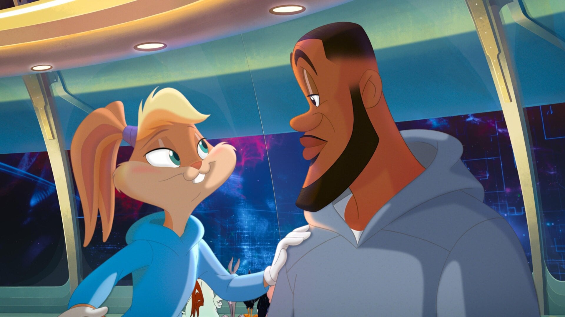 Lola and animated LeBron.