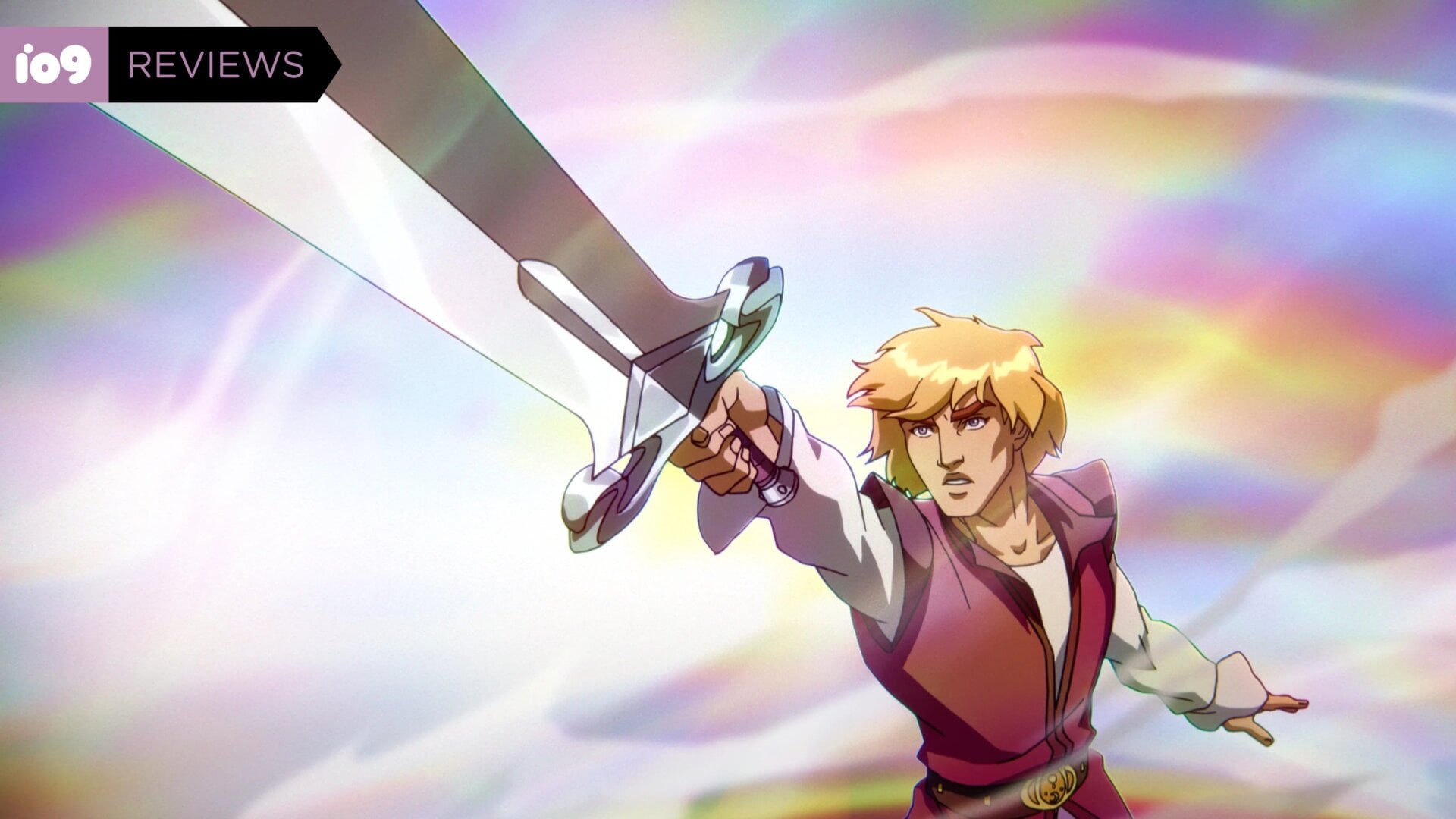 Prince Adam holds aloft his magic sword, and says...