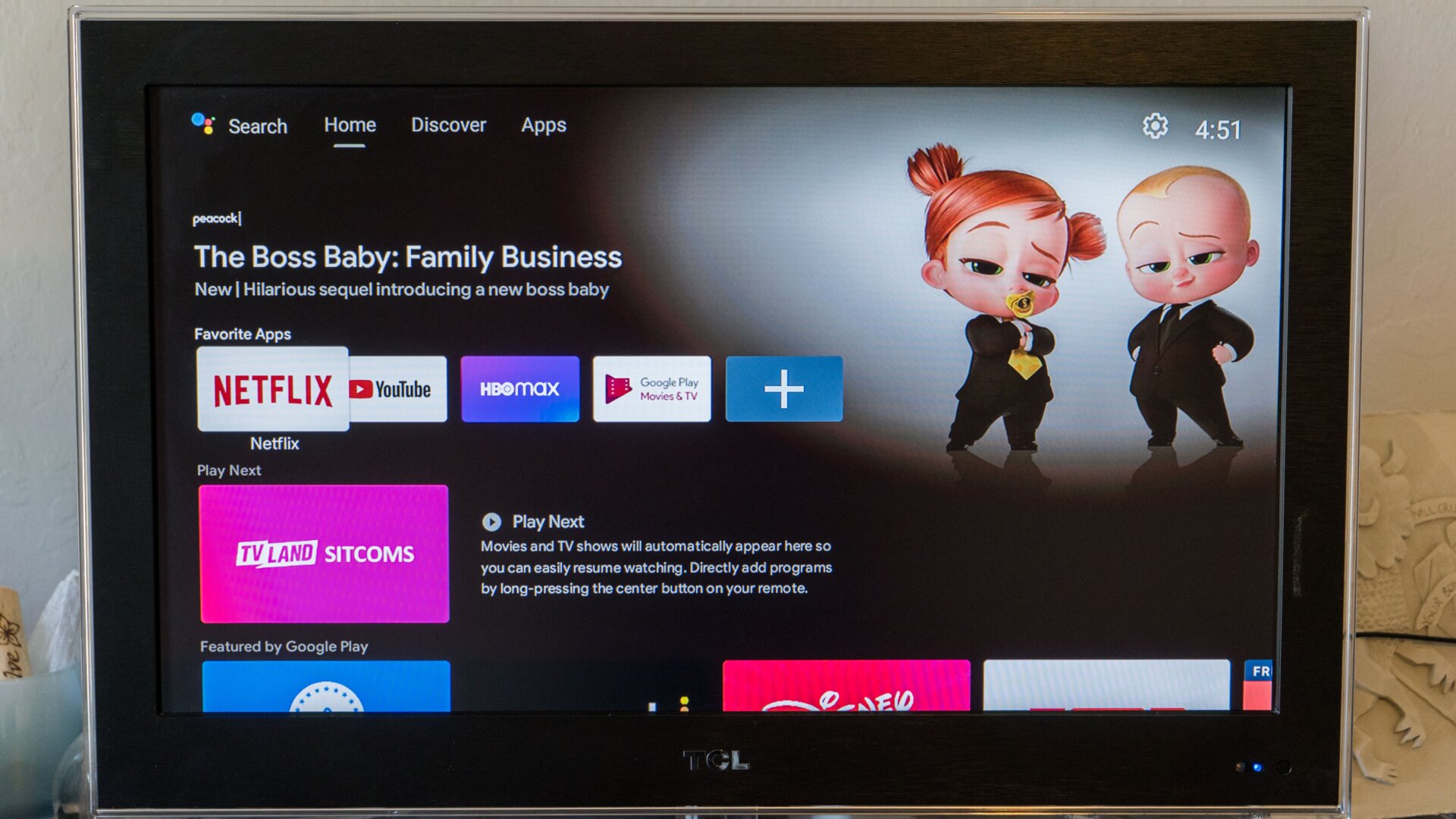 Android TV will suggest you watch the next installment of Boss Baby, just like Google TV. 